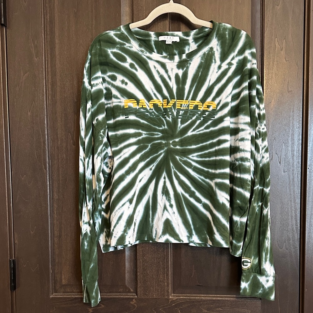 Green Bay Packers Women’s Cropped Tie-Dye Long Sleeve Shirt